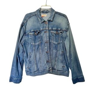 Stone Washed Denim Jean Jacket, sz L